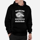 Vater und Sohn Hand-in-Hand Hoodie, Schwarz Familienband-Design