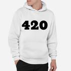 420-Aufdruck Hoodie für Herren, Kurzarm Unisex in Weiß