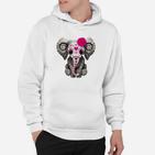 Buntes Elefanten-Design Hoodie für Herren mit Rosenmotiv