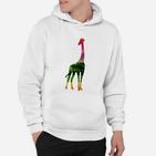 Buntes Giraffenmotiv Unisex-Hoodie in Weiß, Lustiges Tierdesign Tee