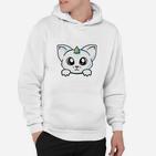 Einhorn-Kätzchen Design Unisex Hoodie in Weiß