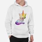 Einhorn-Katze Hoodie, Weißes Cartoon-Design für Tierfreunde