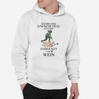 Eishockey und Wein Liebhaberin Damen Hoodie, Witziges Sportmotiv