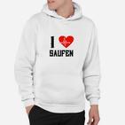 Ich liebe Saufen Herzpulslinie Hoodie, Lustiges Trinker Hoodie