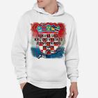 Patriotisches Kroatien Hoodie, Herz & Flaggen Design