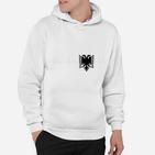 Weißes Herren Hoodie mit Schwarzem Adler-Design, Modisches Tee