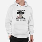 Weißes Hoodie Leben ohne Katzen möglich, aber sinnlos, Lustiges Katzen-Spruch Hoodie