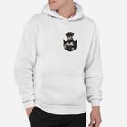 Weißes Unisex Hoodie mit Katzen-Taschenprint, Stilvolles Katzenmotiv