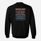 Bonus Papa Schwarz Sweatshirt, Aufdruck für Stiefväter