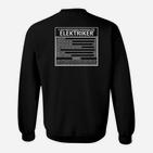 Elektriker Sweatshirt Schwarz, Lustige Berufsdefinition