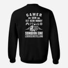 Gamer Lifestyle Sweatshirt Schwarz - Videospiel Leidenschaft Motiv