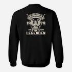 Geburtsjahr Legenden Schwarzes Sweatshirt, Personalisierte Geburtstagsüberraschung