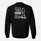 Humorvolles Schwarzes Sweatshirt mit Paar-Spruch und Grafik