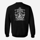 Jahrgang 1986 Legenden Sweatshirt, Herren Schwarz mit Spruch