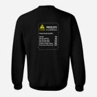 Lustiges Männer Sweatshirt: Preisaufstellung für Autoreparaturen, Handwerker Humor