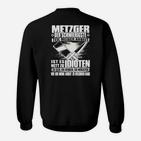 Metzger Sweatshirt mit Spruch: Idioten meiden, Beruf Humor