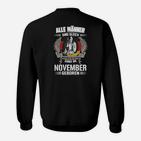 November-Geborene Männer Sweatshirt, Adler Motiv Schwarz