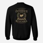 Österreich-Bulgarien Herzschlag Sweatshirt, Schwarz mit Ländermotiv