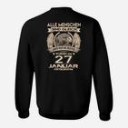 Personalisiertes Geburtstags-Sweatshirt Beste Menschen 27. Januar, Adler-Motiv
