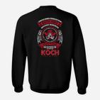 Personalisiertes Koch Sweatshirt mit Feuerwehr-Design, Lustiger Spruch