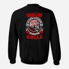 Schwarzes Biker-Sweatshirt mit Sons of Köln Aufdruck & Totenkopf