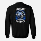 Schwarzes Biker-Sweatshirt Sons of Rostock, Motorrad-Design Tee