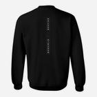 Schwarzes Designer-Sweatshirt mit vertikalem Schriftzug für Stilbewusste