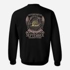 Schwarzes Herren-Sweatshirt mit Adler-Design & September-Geburtstagsspruch