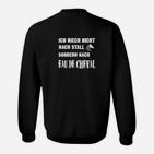 Schwarzes Sweatshirt Eau de Cheval, Spruch für Pferdeliebhaber