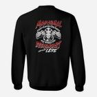 Schwarzes Sweatshirt Manchmal muss es rockig sein mit Faustmotiv, Rocker-Stil