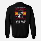 Schwarzes Sweatshirt mit Spanischem Motiv & Sturm-Slogan, Unisex Design