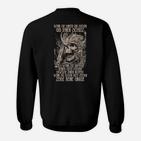 Schwarzes Totenkopf Krieger Sweatshirt mit Spruch, Mutiges Krieger-Design