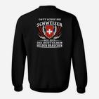 Schweizer Helden Sweatshirt, Lustiges Gott & Schweiz Motiv