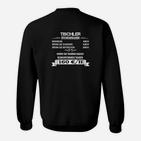 Tischler-Humor Schwarzes Sweatshirt, Preisliste Motiv