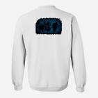 Herren Weißes Sweatshirt mit Blauem Street-Art-Aufdruck, Urban Style