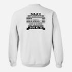 Lustiges Maler Stundenlohn Sweatshirt, Preisstaffel-Motiv