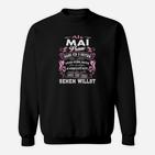 Als Mai Frau Sweatshirt mit Spruch, Schwarzes Lustiges Sweatshirt für Damen