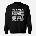 Am 8. Tag schuf Gott Tuningteile Sweatshirt, Lustiges Auto Tuning Sweatshirt für Herren