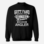 Angler-Slogan Sweatshirt für Herren, Gott machte starke Männer zu Anglern