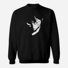 Anime-Charakter-Silhouetten Print auf klassischem Schwarz Sweatshirt