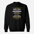 April-Geburtstags-Sweatshirt für Damen, Schwarzes Tee mit Spruch