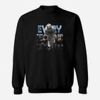 Astronauten Motiv Sweatshirt für Herren mit EveryBody Schriftzug, Schwarz