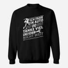 Auto-Themen Sweatshirt Tief & Breit, Lustiges Spruch-Sweatshirt für Tuning-Fans