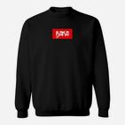 Baka Schriftzug Unisex Schwarz Sweatshirt, Rotes Rechteck Design