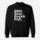 BBQ Beer Rock & Roll Herren Sweatshirt, Lustiges Grillparty Tee