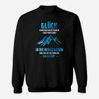 Bergsteiger-Sweatshirt Glück in den Bergen - Trendiges Outdoor-Sweatshirt für Herren in Schwarz
