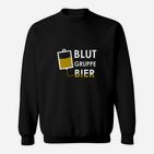 Blutgruppe Bier Herren Sweatshirt, Schwarz, Lustiges Party-Sweatshirt