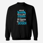 Bogenschießendes Damen Sweatshirt mit Spruch, Schwarzes Bogenthema