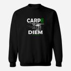Carpe Diem Schwarzes Sweatshirt, Modernes Design mit Schriftzug