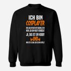 Cosplayer Statement Tee in Schwarz mit Spruch, Hobby-Akzent Sweatshirt